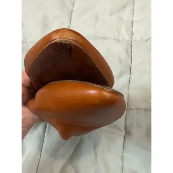 Madewell Camel Leather Remi Flats Mules Slides 9.5 l Brown Tan English Saddle - Picture 4 of 11